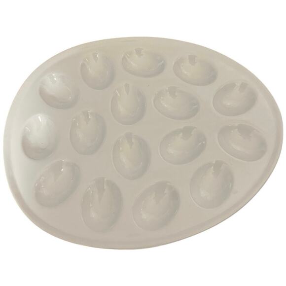 Indoor Outfitters Deviled Egg Serving Platter White 16 eggs Over and Back - Picture 1 of 1